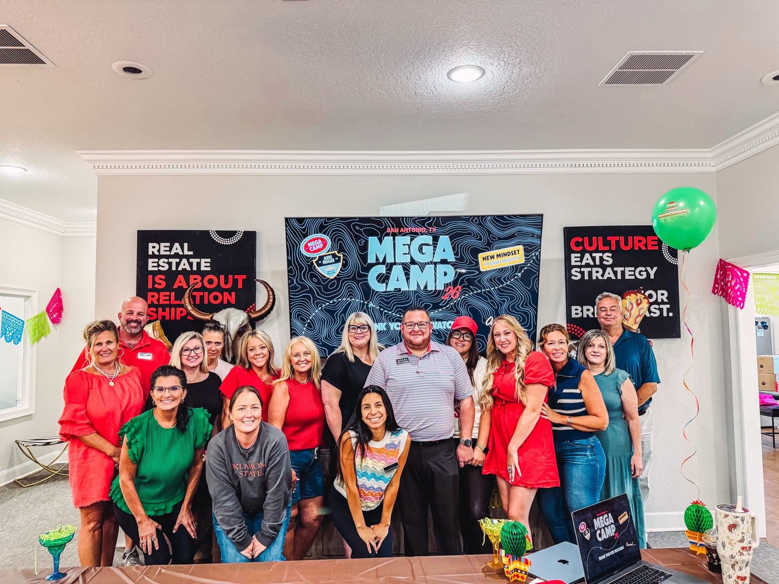 Keller Williams Grand Lake agents gathering for a Mega Camp watch party
